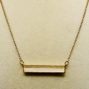 Banana Republic mother of pearl bar pendant necklace 16 inches long. Gold plated